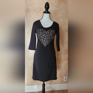 3 items$24 NWT black cotton dress. Heart embellished on the front. Size M.